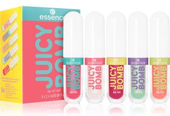 Essence Juicy Bomb Lip Oil Set coffret para lábios 5 un.. Juicy Bomb Lip Oil Set