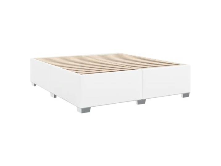 KTHLBRH Doppelbett 180 x 200 cm Weiß Kunstleder Struktur mit Latten, robuste Füße, leicht zu reinigen, elegant