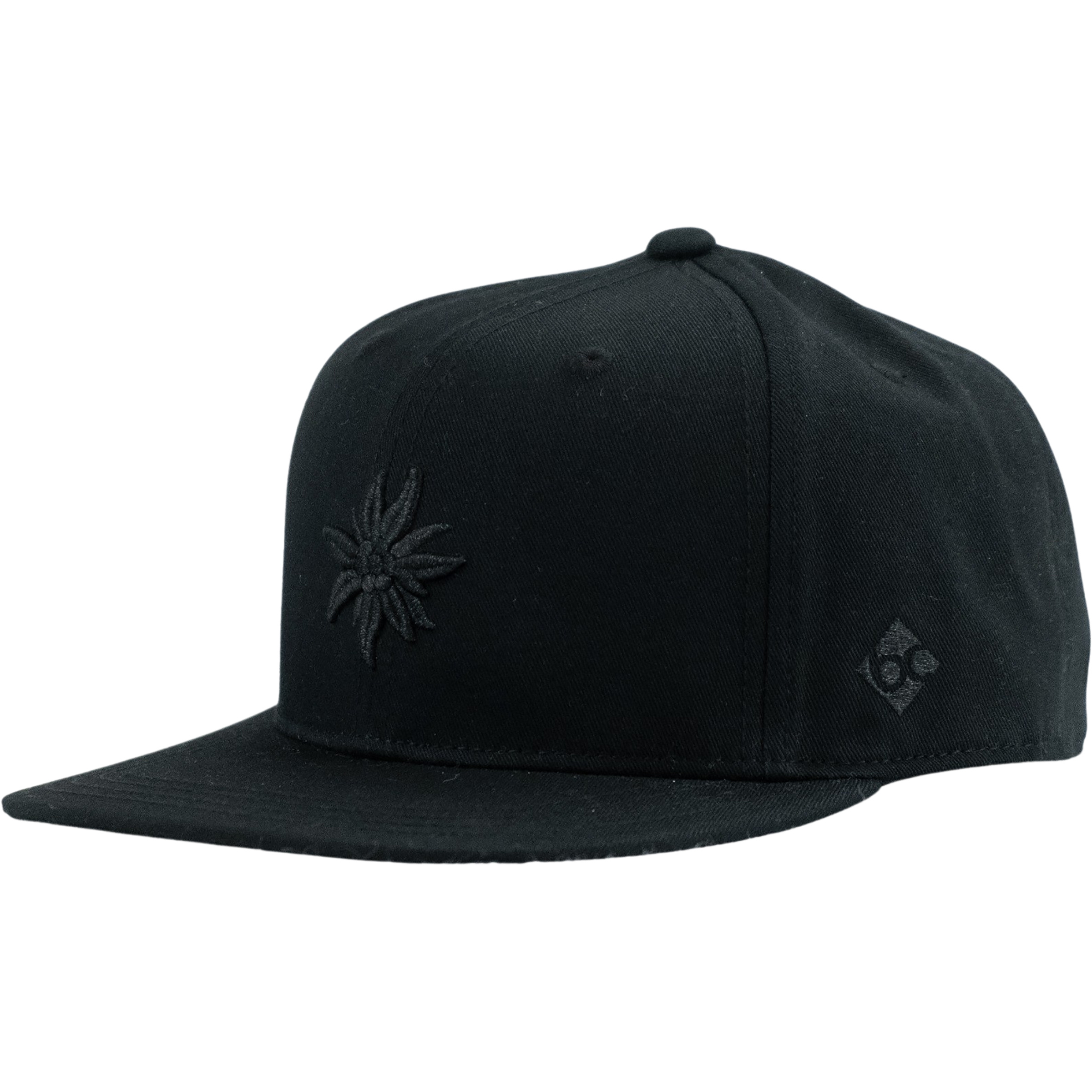 Bavarian Caps Edelweiß: Black Edition Flat Cap Basecaps schwarz Lifestyle