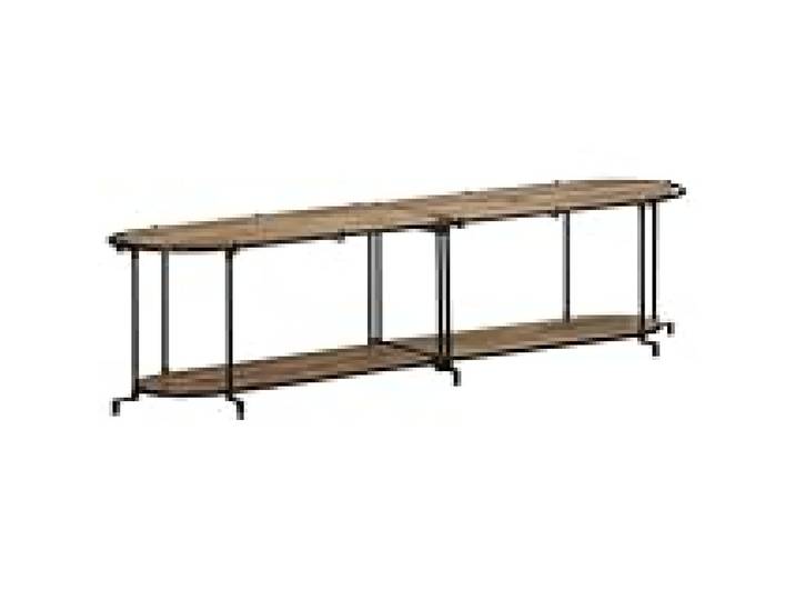 Helloshop26 Meuble TV Design Industriel Grand Espace Rangement 160 x 42 x 40 cm en Bois Massif Marron 02_0057615