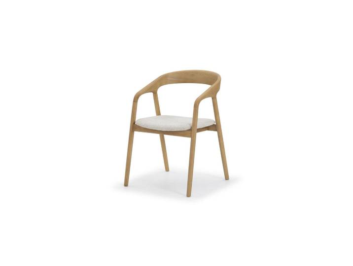 Woodek Esszimmersthuhl Celeste, Natur Massiveiche + beiges veganes Leder, Beige, Holz, 53x80x62 cm, Esszimmer, Stühle, Esszimmerstühle