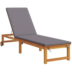 vidaXL, Liegestuhl, Martaron (mit grauem Kissen) (202 cm)