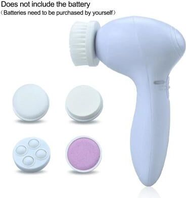 Inspired Finds 5 In 1 Electric Facial Cleansing Brush For Deep Pore Cleaning And Skin Care white