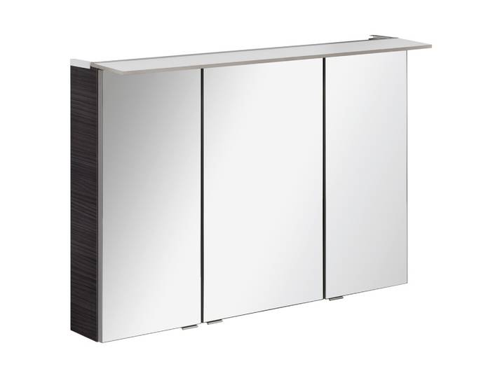 Spiegelschrank B.Perfekt mit LED 3-türig Dunkelbraun