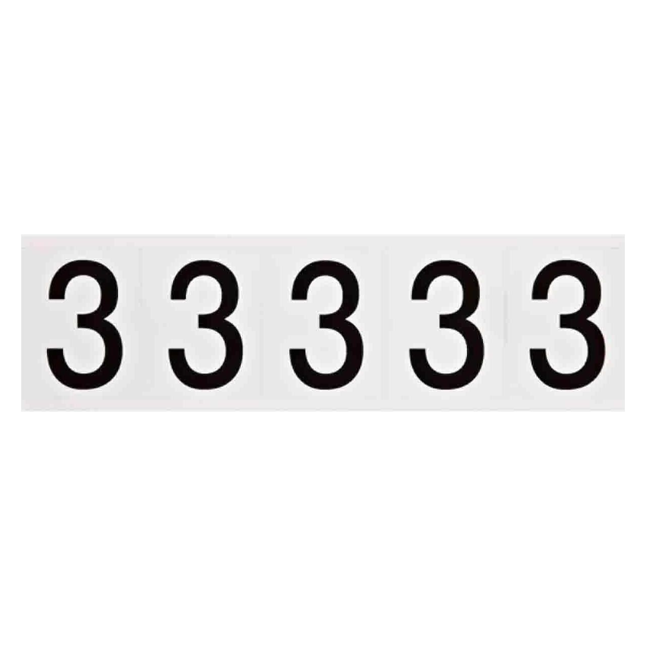 Brady B-946, 9714-3, Vinyl, Schwarz auf Weiss, Beschriftung: 3, 46 x 57mm, Schrifthöhe 49mm(25 K. á (9714-3)