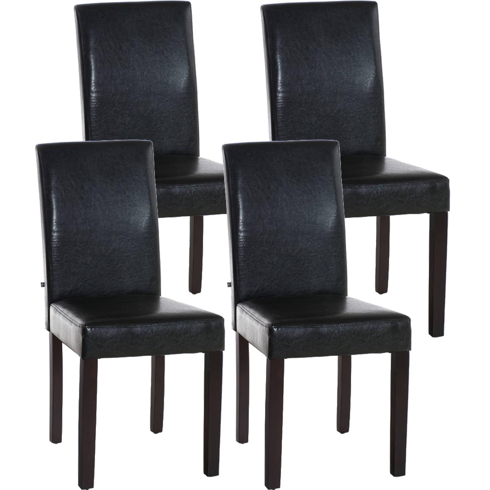CLP 4er Set Esszimmerstuhl Ina dunkelbraun - Farbe: braun, Gestellfarbe: dunkelbraun