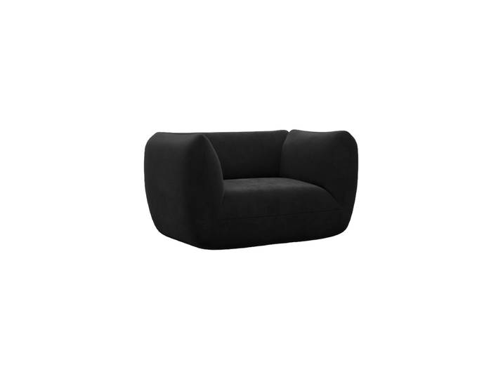 Design Loungesessel „Amalfi“ mit Samtbezug Samtbezug Schwarz BLOOMINGLOFT Collection