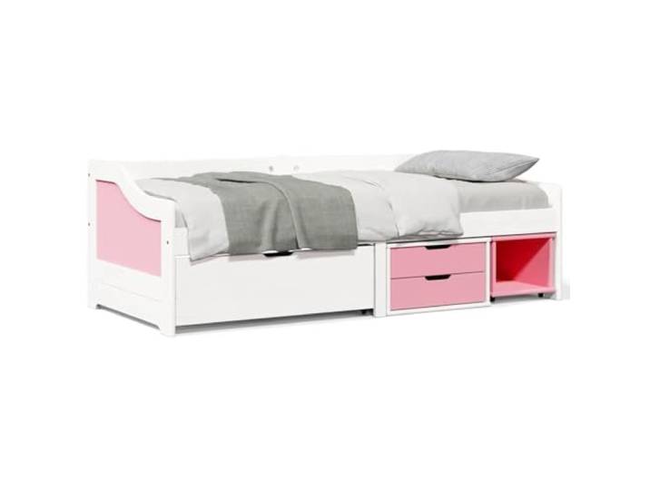 RJPLMFV Tagesbett, 3 Schubladen, ohne Matratze, 90 x 200 cm Massives Kiefernholz, Gästebett, Aufbewahrung unter dem Sitz, rustikales Design