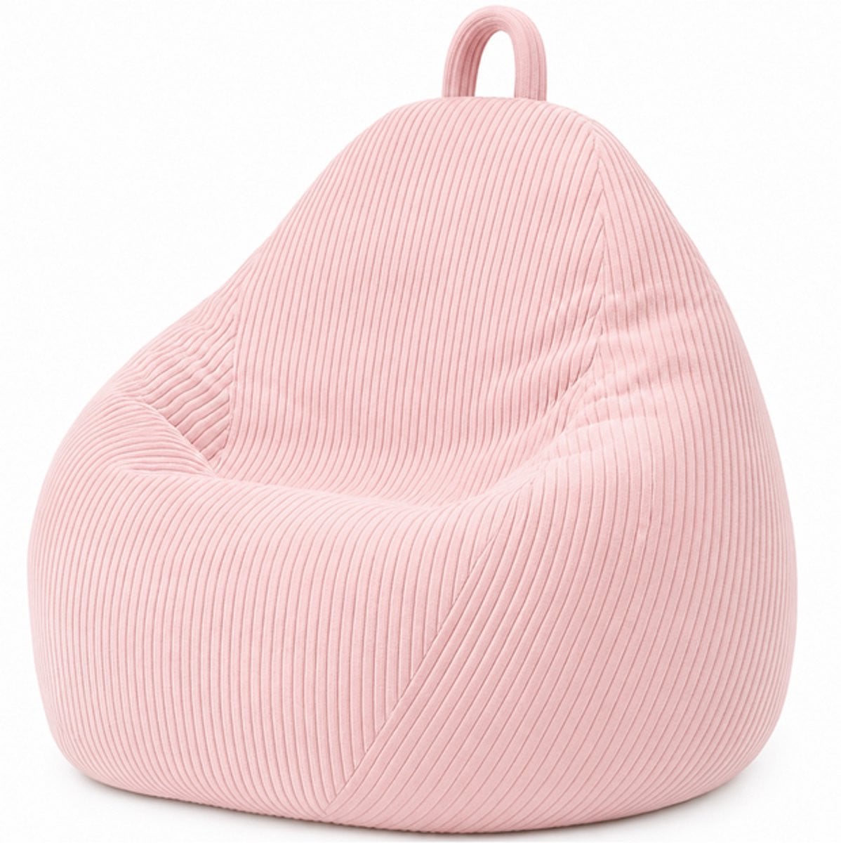 Bananair Peervorm Zitzak van Ribfluweel met Afneembare Hoes - Roze - 80 x 70 cm