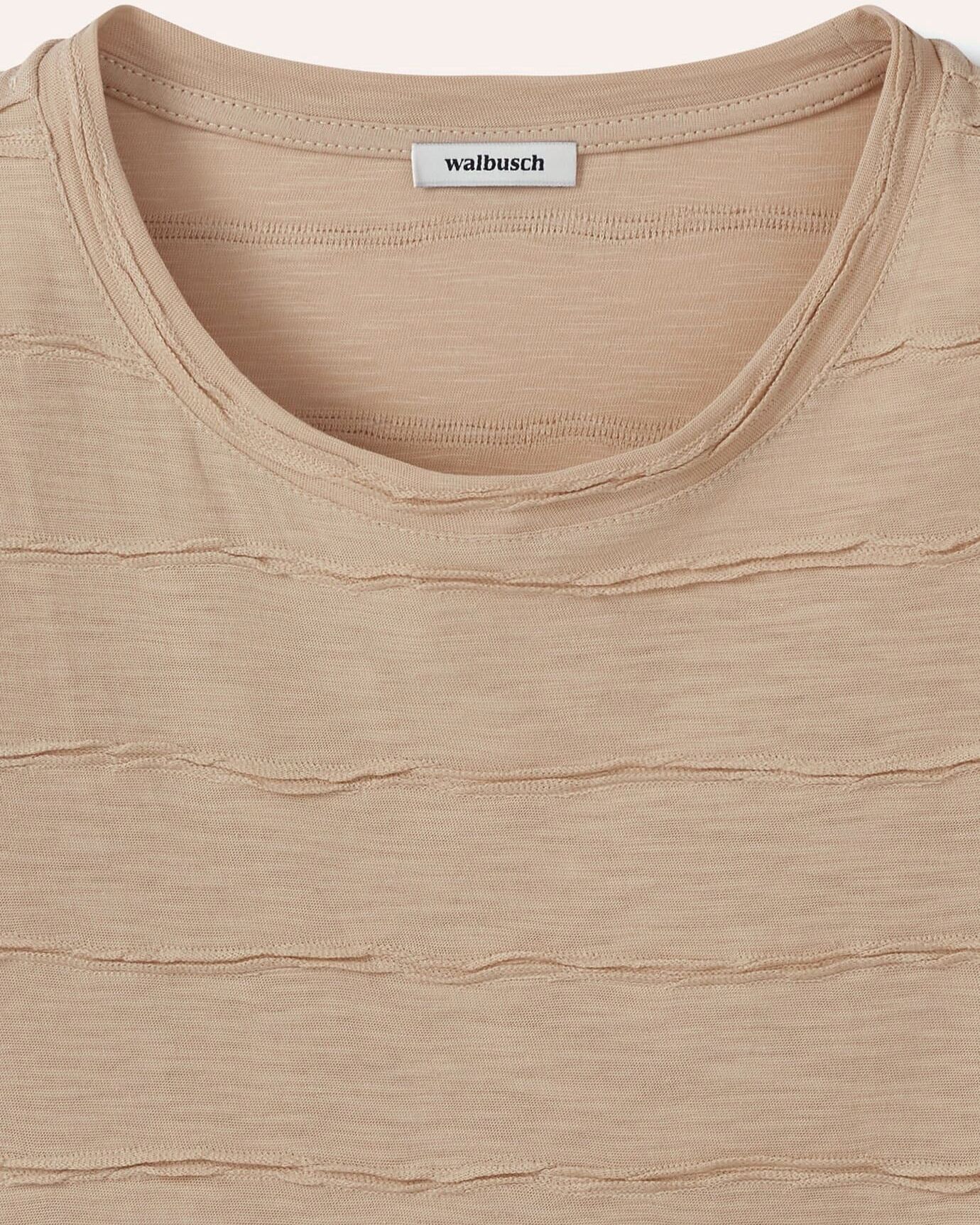 Walbusch Baumwollshirt Streifenstruktur, normale Größen, Farbe Beige, 42, angenehm zu tragen atmungsaktive Baumwolle Damen