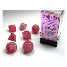 Chessex Würfel - Ghostly Glow Pink/silver (7-Würfelset) 292556