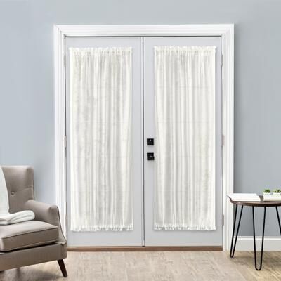 Ricardo Sea Glass Door Curtain Panel with Tie-backs