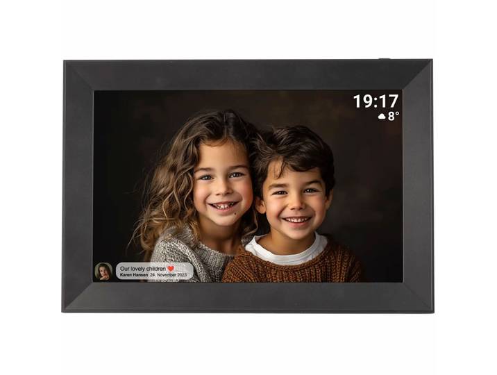 10,1 Zoll Wi-Fi Digitaler Bilderrahmen, Frameo App, HD IPS Touchscreen, 16 GB, schwarz