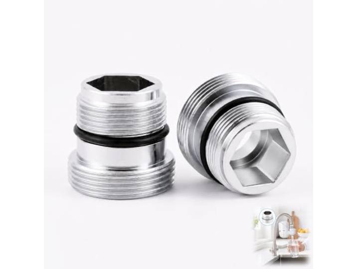 Lot de 2 Adaptateur Robinet Mitigeur M18.5 M22\, Connecteur Aérateur Robinet pour Ikea\, Grohe\, Neoperl\, Filtre Brita\, Aérateur\, Mousseur\, En Métal\, Facile à Installer pour Accessoires de Cuisine