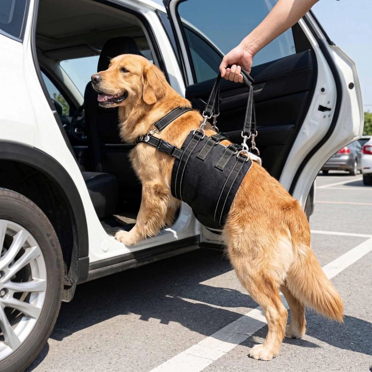 INF Gehhilfe für Seniorhunde - Oxford-Gewebe Stützgurt für ältere und hinten geschwächte Hunde, Unterstützt Stehen und Gehen L