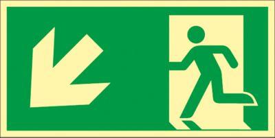 Schild Treppe abwärts, linksweisend