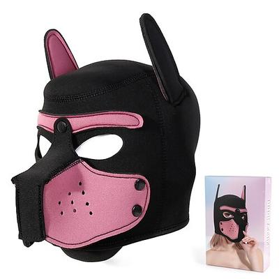 Neopren-Welpenmaske, Welpenspiel-Hundemaske für Erwachsene – BDSM-Hundemaske mit abnehmbarer Schnauze für Tierspiele Kostümveranstaltungen Pride Parade LGBTQ
