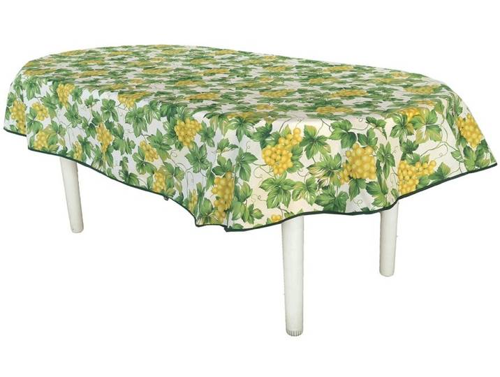 Dicht gewebte Tischwäsche Made in Germany, Weintraube, Tischdecke, oval, L220xB160 cm