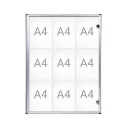 Maul Schaukasten MAULextraslim Verwendung für Papierformat: 9 x DIN A4 Innenbereich 6820908 Aluminium Silber 1 St.