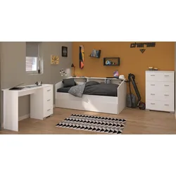 KINDERZIMMER Set 3-tlg. mit Schreibtisch Kommode Bett 90x200 cm