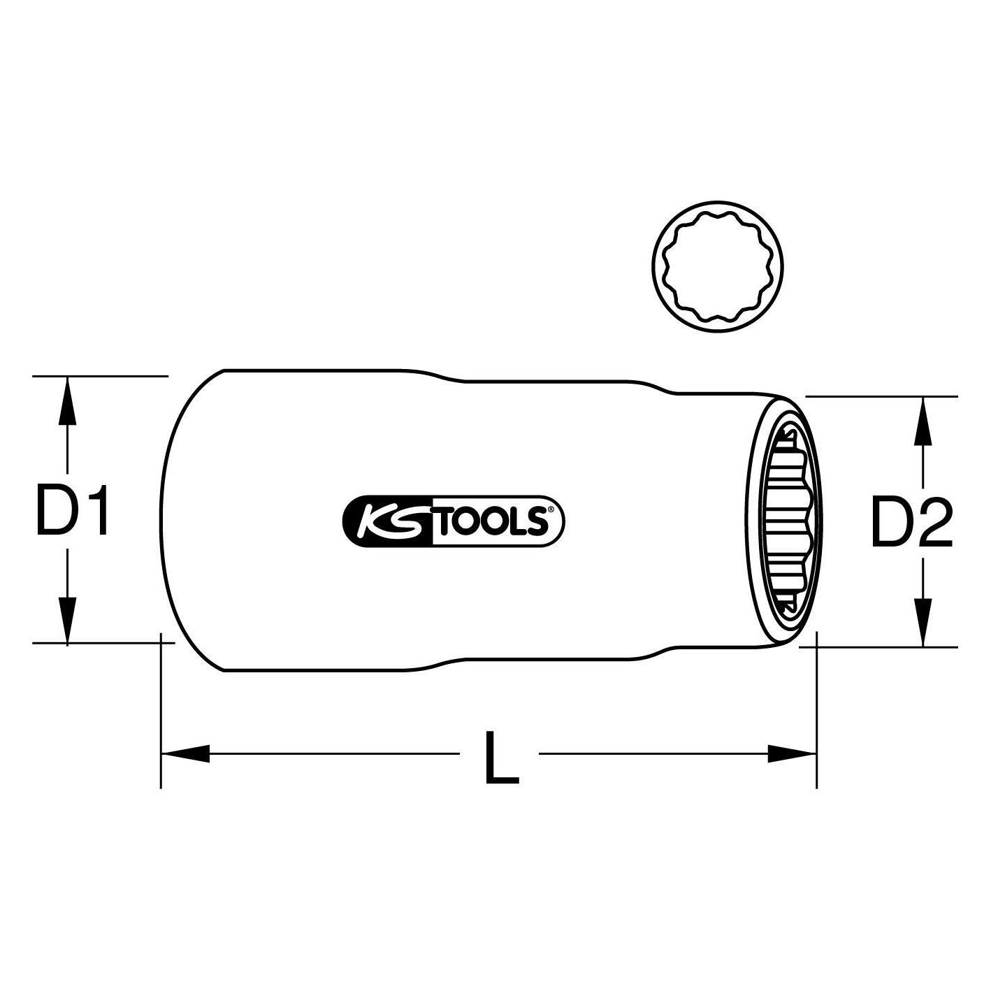 KS Tools 3/8" Stecknuss mit Schutzisolierung, 5/8" (5/8") (117.1026)