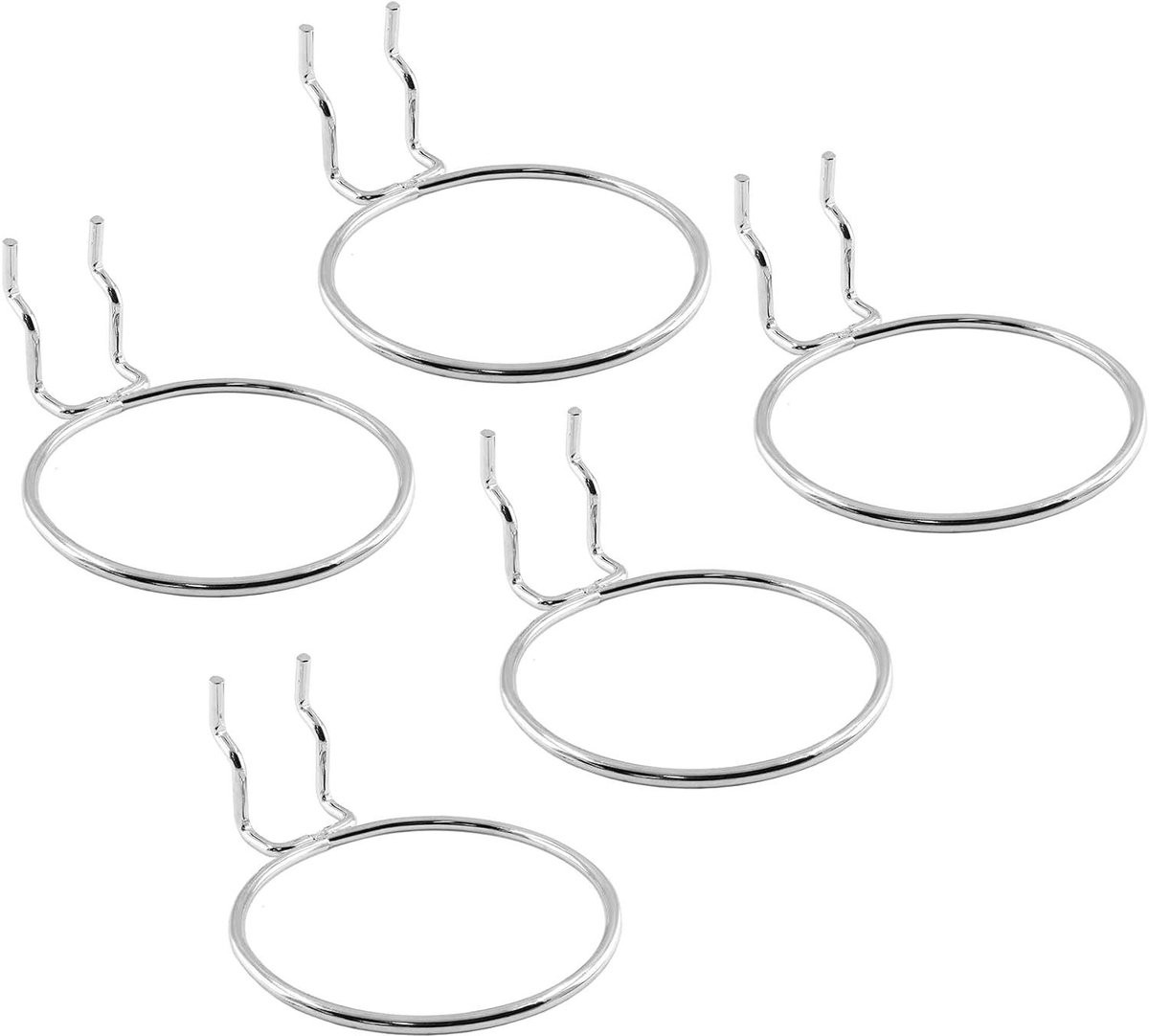 5 stuks Pegboard Haken Bekerhouders Organizer voor Werkplaats in Chroom Roestvrij Staal