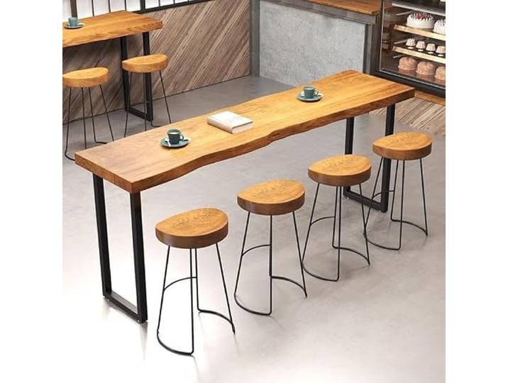 Massivholz Bartisch, schmaler Küchen‑Hochtisch Für Küche, Wohnzimmer Vielseitige Nutzung Für Schmale Räume, Wohnzimmer, Küchen‑Frühstücksecke, Kücheninsel Und Gaststätten, Ohne Hocker