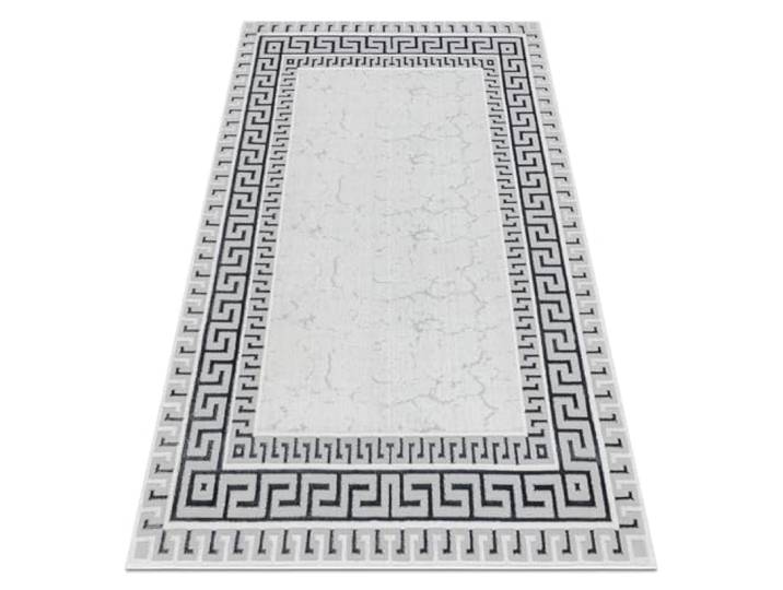 rugsx Teppich Allure 1960 Moderner Teppich mit Griechischem Schlüssel-Muster in Weiß/Grau - Stilvoll & Glamourös für Wohnzimmer & Schlafzimmer - 140x190 cm