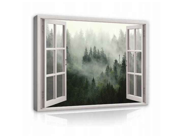 LEINWAND BILDER Fenster Wald Wohnzimmer 80x60