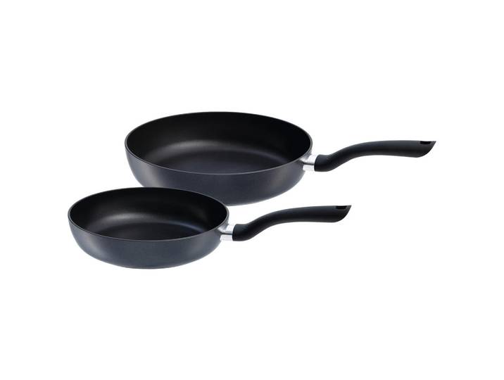 Fissler Pfannenset, Schwarz, Metall, 2-teilig, antihaftbeschichtet, Kochgeschirr, Pfannen, Pfannensets