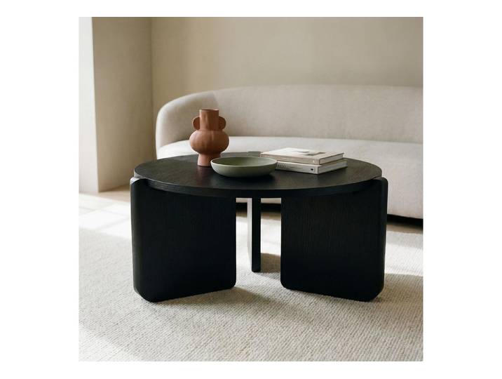 IDIMEX Couchtisch KALI, Wohnzimmertisch 80 cm mit stabilem Gestell und MDF Tischplatte Schwarz