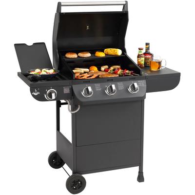 Gasgrill EL FUEGO "Columbus 3+1", schwarz, B:118cm H:108cm T:58cm, Grills, BxTxH: 117,5x58,5x107,5 cm