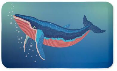 "Stupell Coastal Whale with Bubbles Printed Anti-Fatigue Floor Mat, design by Darlene Seale, 30""x18"""
