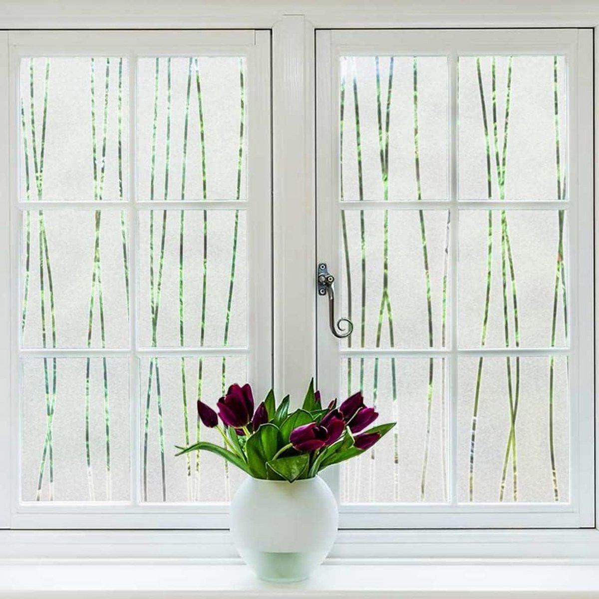 Matwitte raamfolie voor privacy zonder lijm - 445 x 400 cm