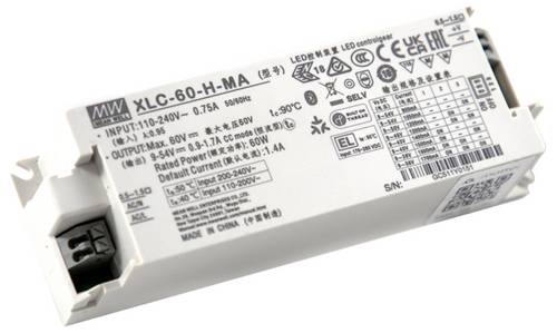 MEAN WELL LED-Konverter 60W 54V Betriebsspannung max.: 305V