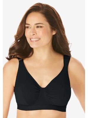 Plus Size Women's Evie Cotton-Comfort Leisure Bra by Leading Lady in Black (Size 46 F/G/H)