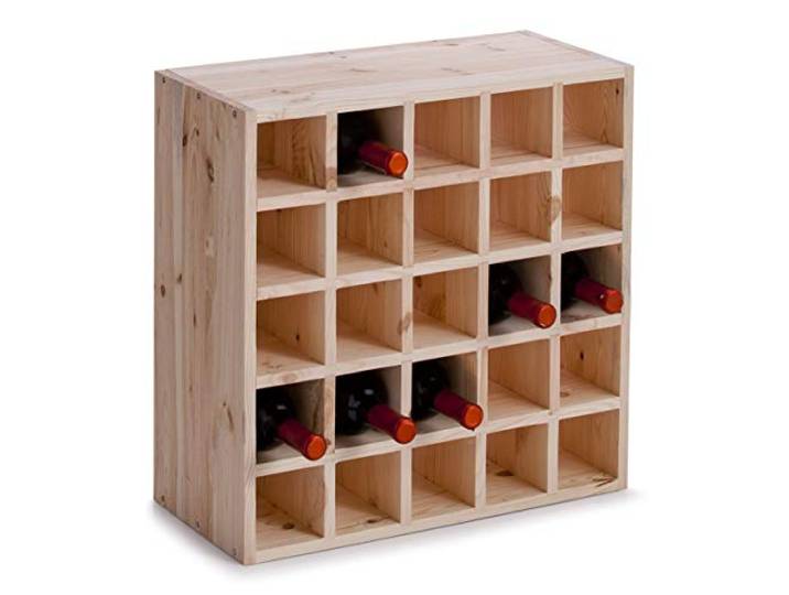Zeller 13172 Weinregal für 25 Flaschen, Nadelholz, ca. 52 x 25 x 52 cm