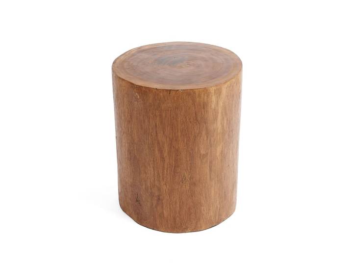 Tabouret bois suar marron et blanc 30x30x40cm