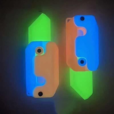 Inspire Daily Merch Stress Reducing Toys Gravity Flip Carrot Knife, 3D Luminous Carrot Knife Pushcart Small Toys Pocket Size luminous