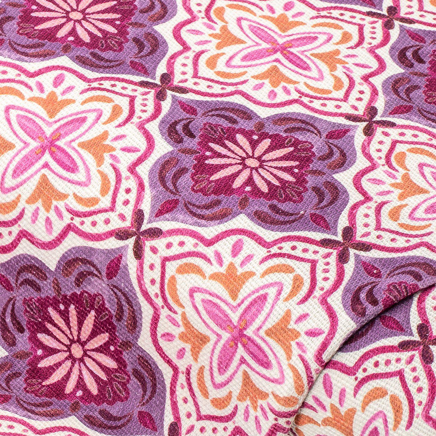 Baumwoll-Struktur-Canvas "Ornamente", weiß-color