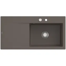 Villeroy und Boch Subway Style 60 Subway Spüle 336102TR Becken rechts, Ablaufgarnitur mit Excenterbetätigung, 1000 x 510 mm, Timber