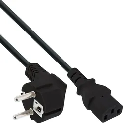 InLine Netzkabel, Schutzkontakt gewinkelt auf Kaltgerätestecker C13, 0,5m