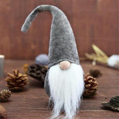 Inspired Deals Christmas Gnome Doll Decoration Mini Santa Plush Holiday Ornament Gift grey