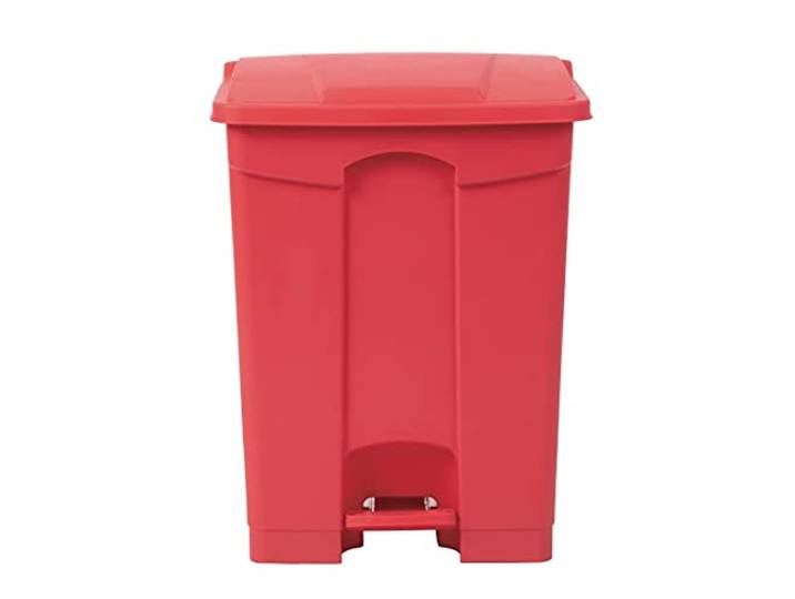 Jantex DC710 Keuken Pedaal Deksel Bin Rood 65ltr Afval Polypropyleen Catering Apparatuur