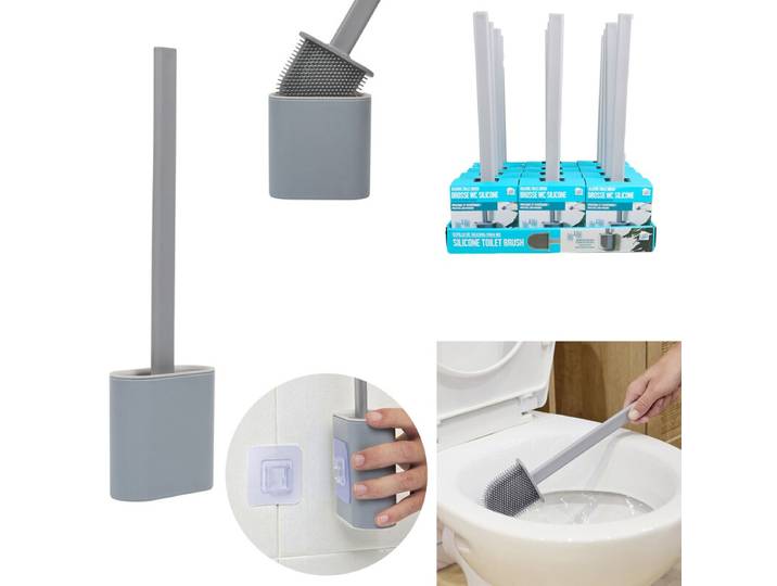 BROSSE WC SILICONE SLIM AVEC CROCHET M24