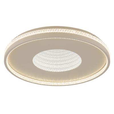 GLOBO LIGHTING Deckenleuchte "SHIRLEY", beige (sandfarben matt), 1, Ø 50cm H: 6,5cm, 1 Stk., Leuchten, Deckenleuchte, Kristalle 3D, dimmbar, Memory, LED, Deckenleuchte