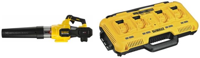 Set DEWALT Flexvolt Akku-Axialgebläse 54V, Basisversion DCMBA572N-XJ + Akku-Vierfach-Schnelladegerät DCB104-QW