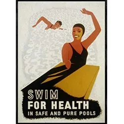 POSTER Schwimmen Für Gesundheit A4 Rahmenlos