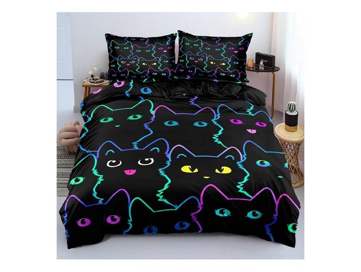 LuxusKollektion Kinderbettwäsche Bettwäsche 155x220+80x80x2 Katze