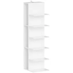 SoBuy Bücherregal, Eckregal mit 7 Regalböden Weiß 30x32,5x110,5cm Minimalistisch